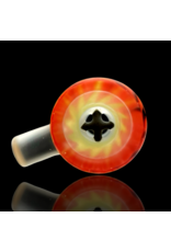 Witch DR Canary Yellow, Cherry & Galaxy Chevron 18mm Slide Engelmann Glass