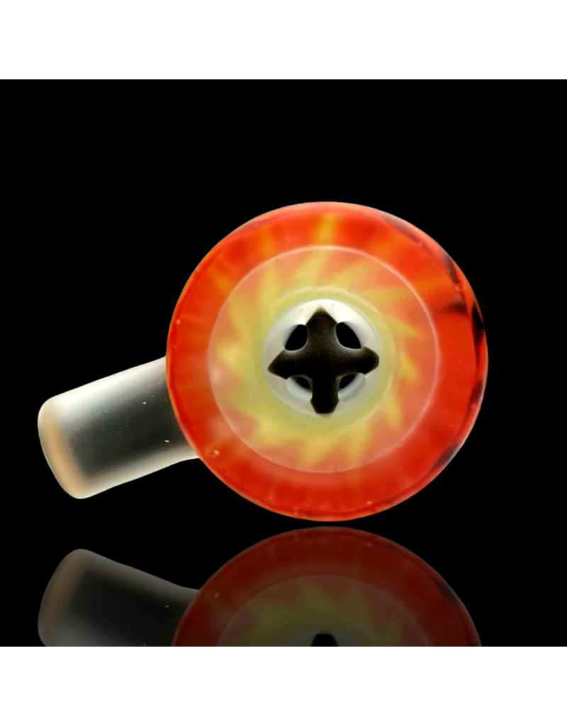 Witch DR Canary Yellow, Cherry & Galaxy Chevron 18mm Slide Engelmann Glass