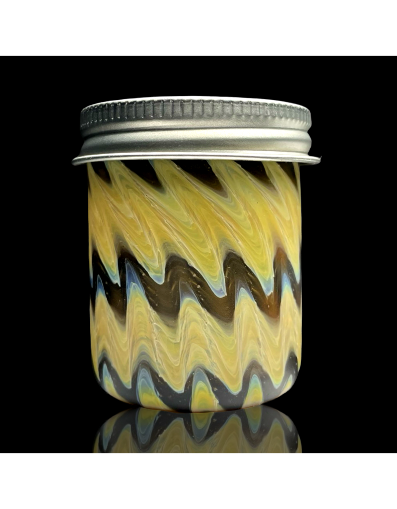 Witch DR Butterscotch & Galaxy Chevron Threaded Jar Engelmann Glass