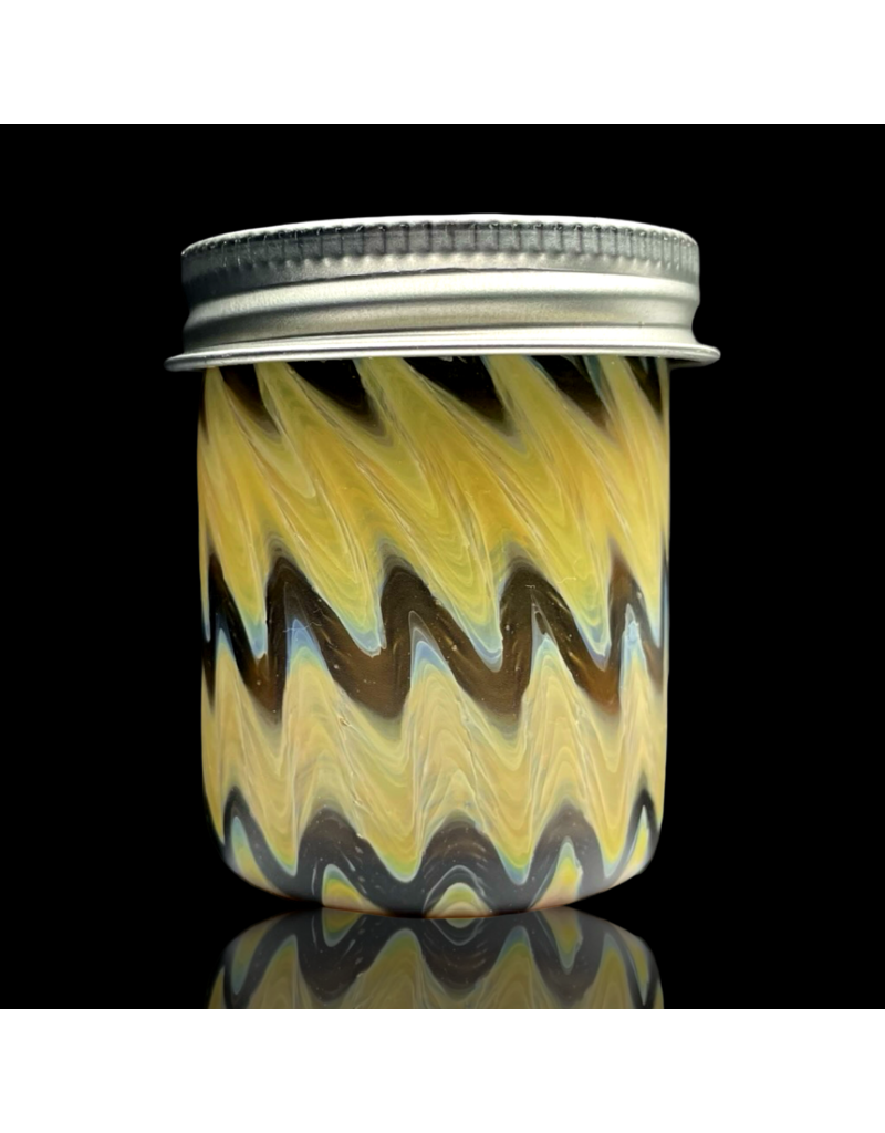Witch DR Butterscotch & Galaxy Chevron Threaded Jar Engelmann Glass