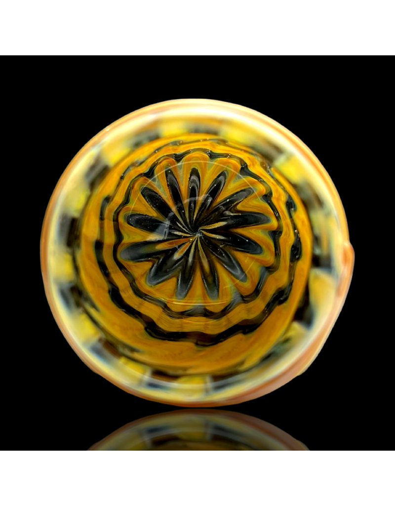 Witch DR Butterscotch & Galaxy Chevron Threaded Jar Engelmann Glass