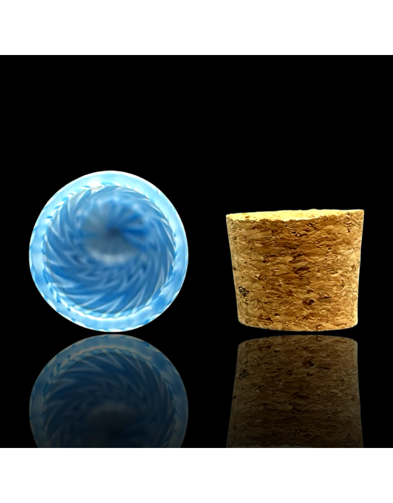 Witch DR Blue Spruce & Star White Chevron Doob Tube Engelmann Glass