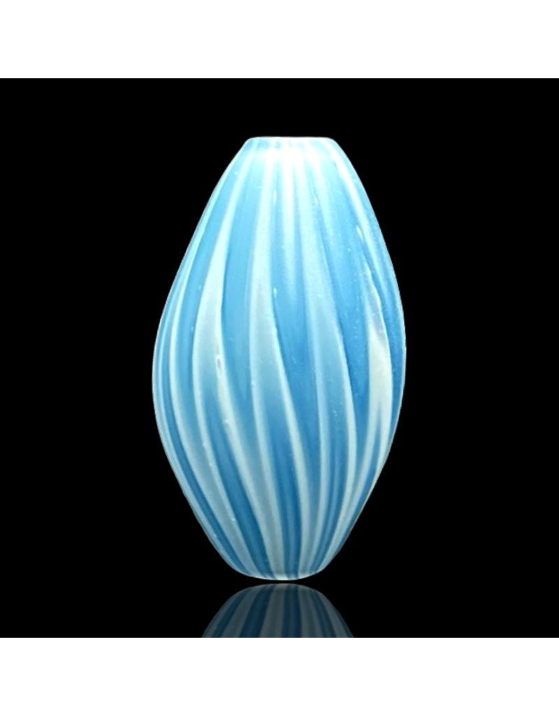 Witch DR Blue Spruce & Star White Chevron Bead Engelmann Glass