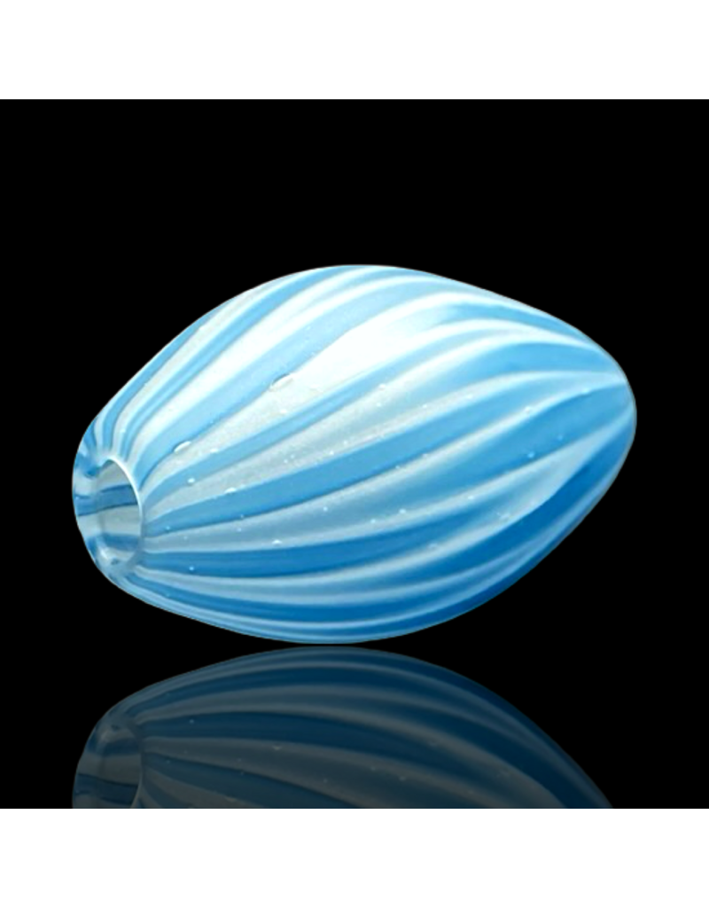 Witch DR Blue Spruce & Star White Chevron Bead Engelmann Glass