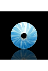 Witch DR Blue Spruce & Star White Chevron Bead Engelmann Glass