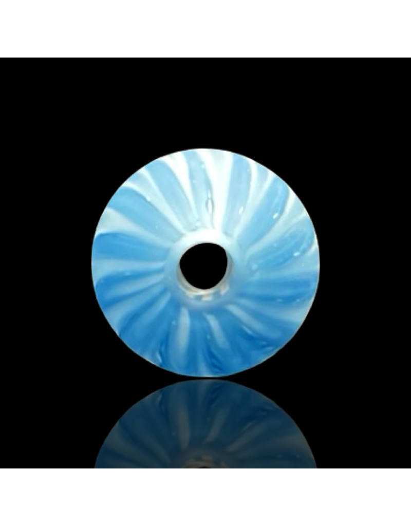 Witch DR Blue Spruce & Star White Chevron Bead Engelmann Glass