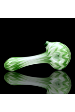 Witch DR Forest Green & Star White Chevron Sag Pipe Engelmann Glass