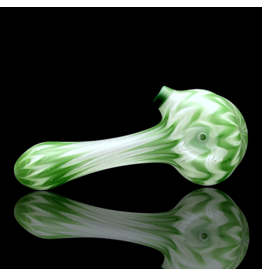 Witch DR Forest Green & Star White Chevron Sag Pipe Engelmann Glass