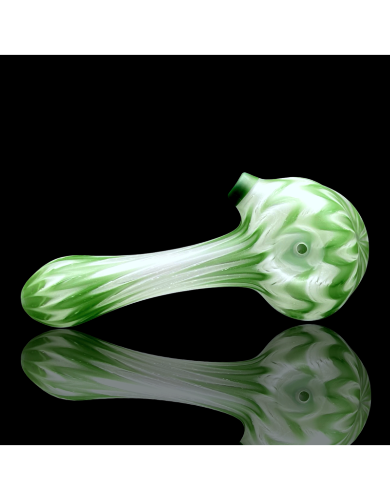 Witch DR Forest Green & Star White Chevron Sag Pipe Engelmann Glass