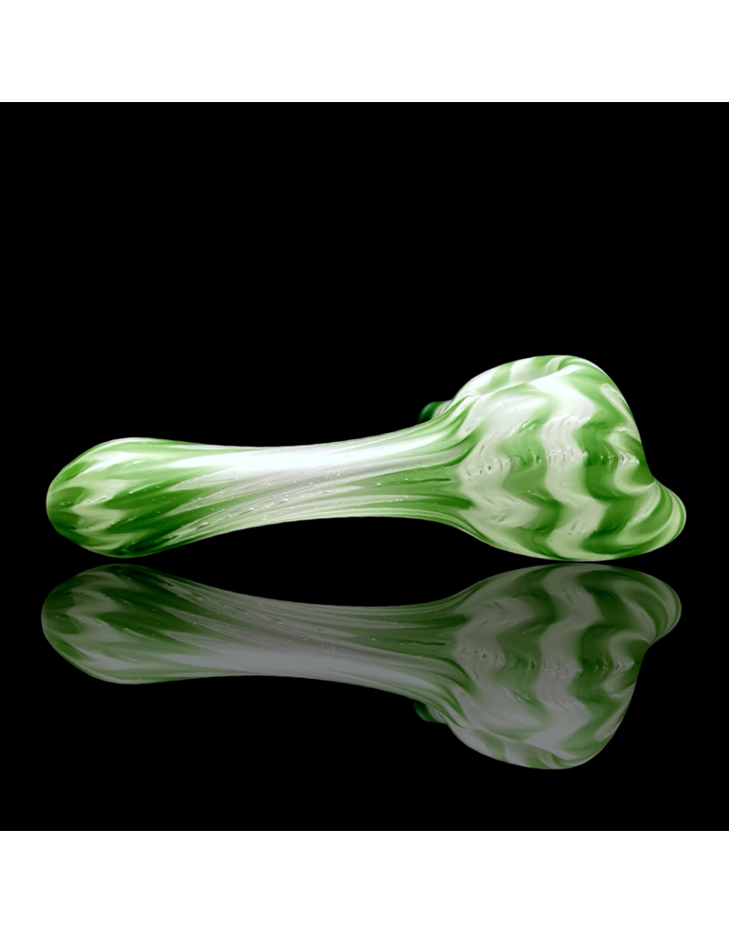 Witch DR Forest Green & Star White Chevron Sag Pipe Engelmann Glass