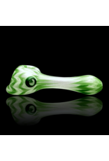 Witch DR Forest Green & Star White Chevron Sag Pipe Engelmann Glass