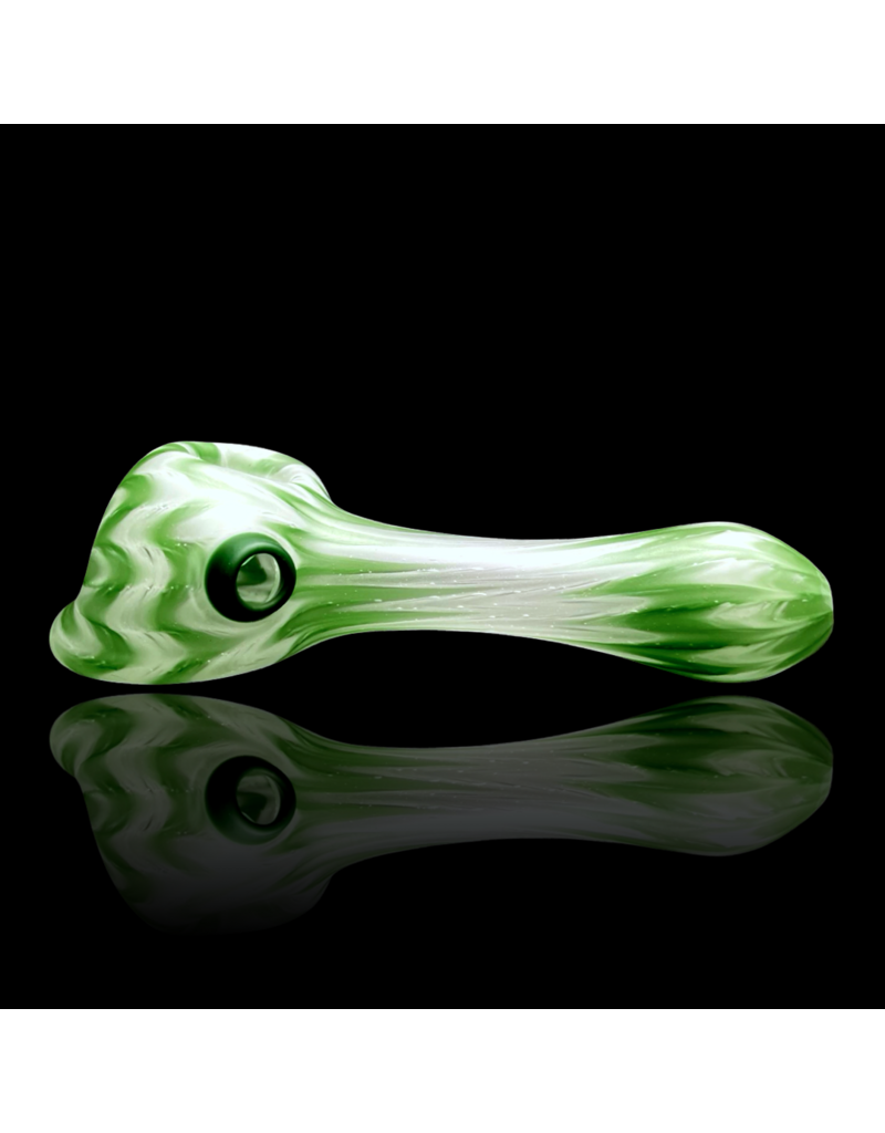 Witch DR Forest Green & Star White Chevron Sag Pipe Engelmann Glass