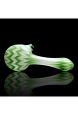 Witch DR Forest Green & Star White Chevron Sag Pipe Engelmann Glass