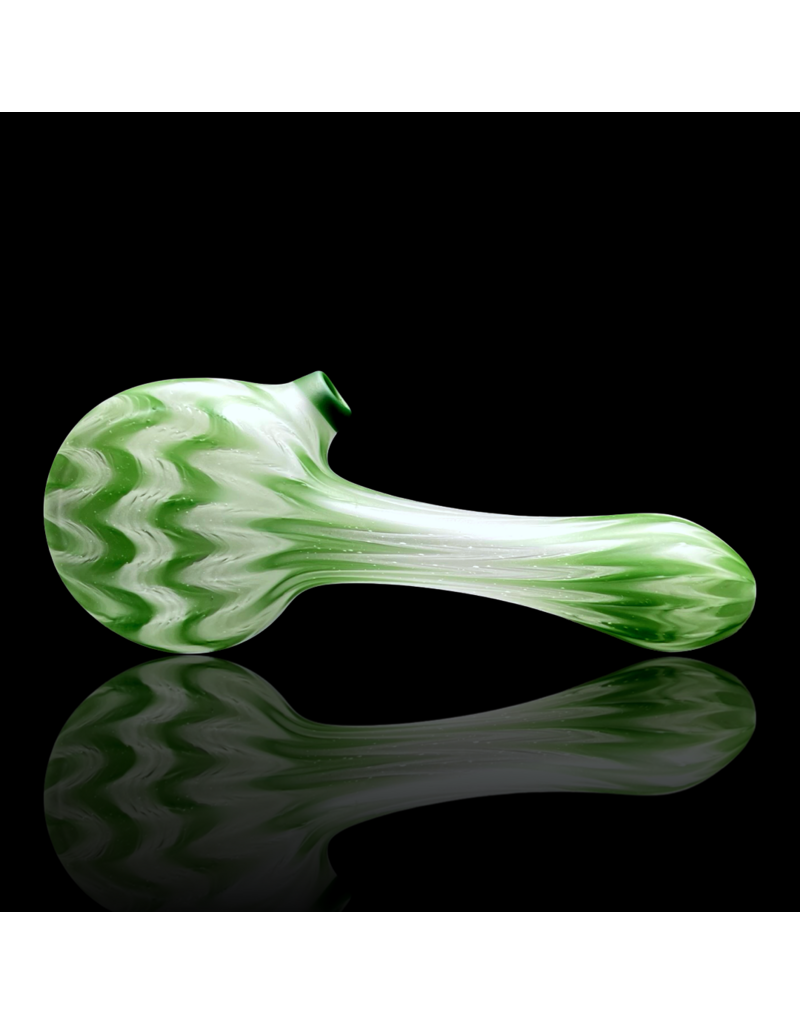 Witch DR Forest Green & Star White Chevron Sag Pipe Engelmann Glass