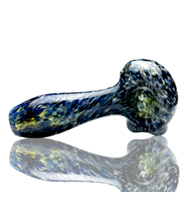 ISO Blue & White Frit Pipe Karmic Glassworks