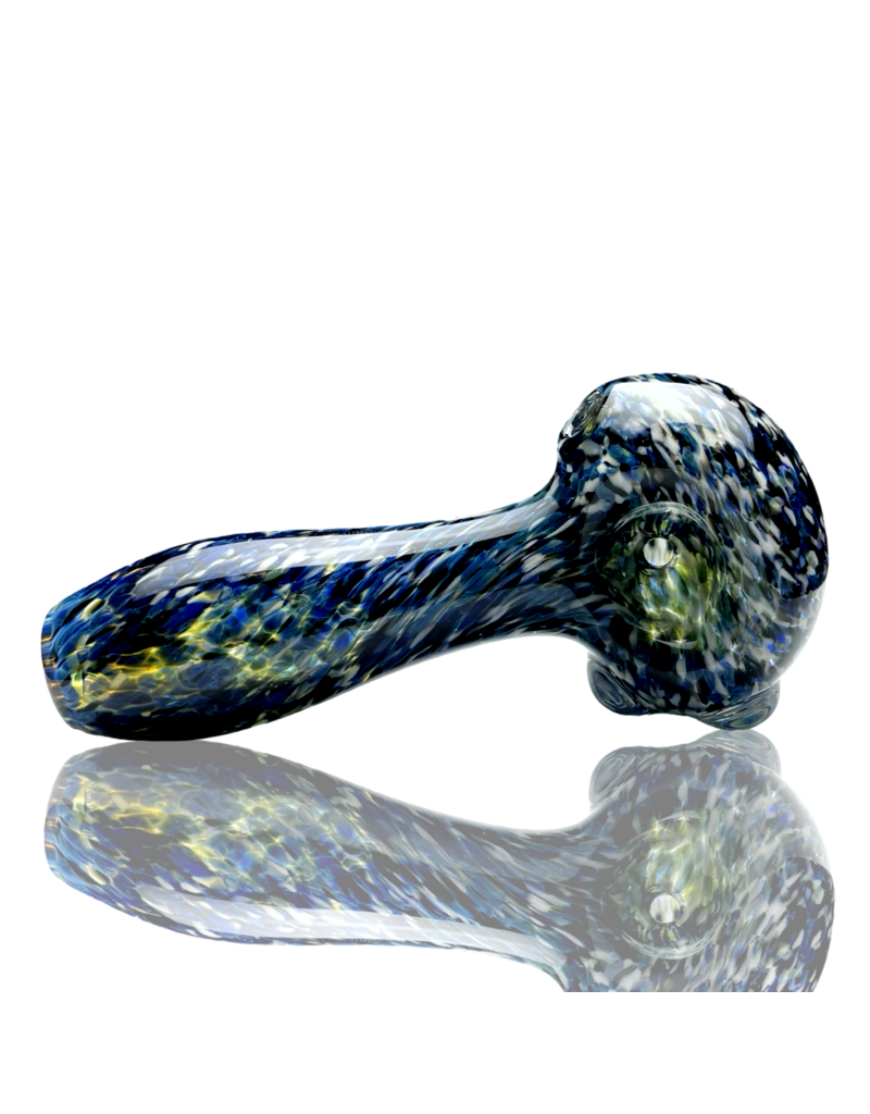 ISO Blue & White Frit Pipe Karmic Glassworks