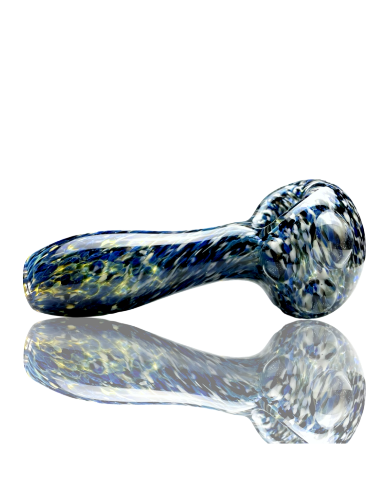 ISO Blue & White Frit Pipe Karmic Glassworks