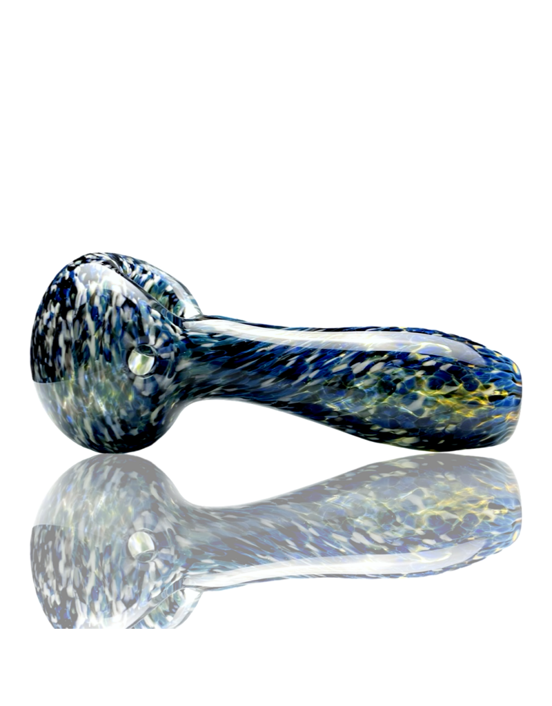 ISO Blue & White Frit Pipe Karmic Glassworks