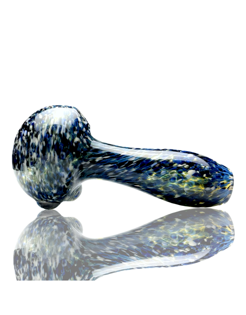 ISO Blue & White Frit Pipe Karmic Glassworks