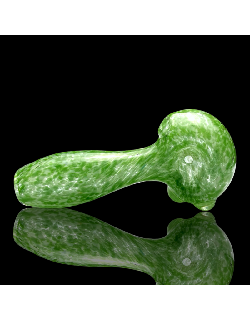 ISO Green & White Frit Pipe Karmic Glassworks