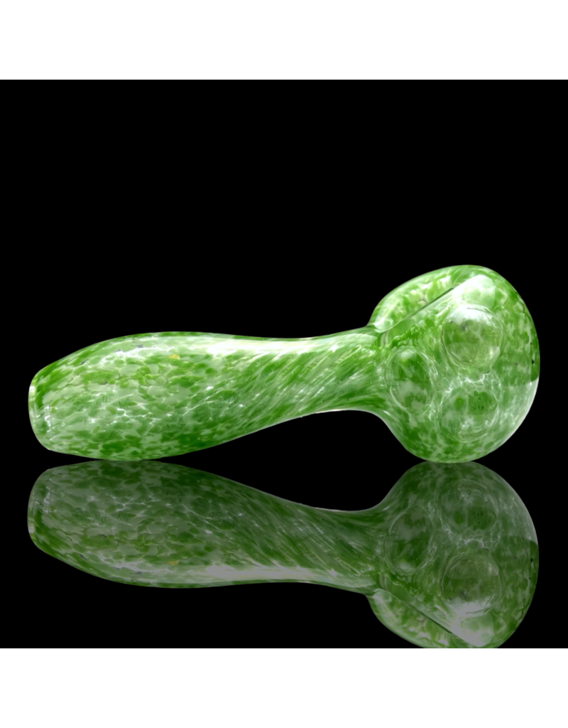 ISO Green & White Frit Pipe Karmic Glassworks