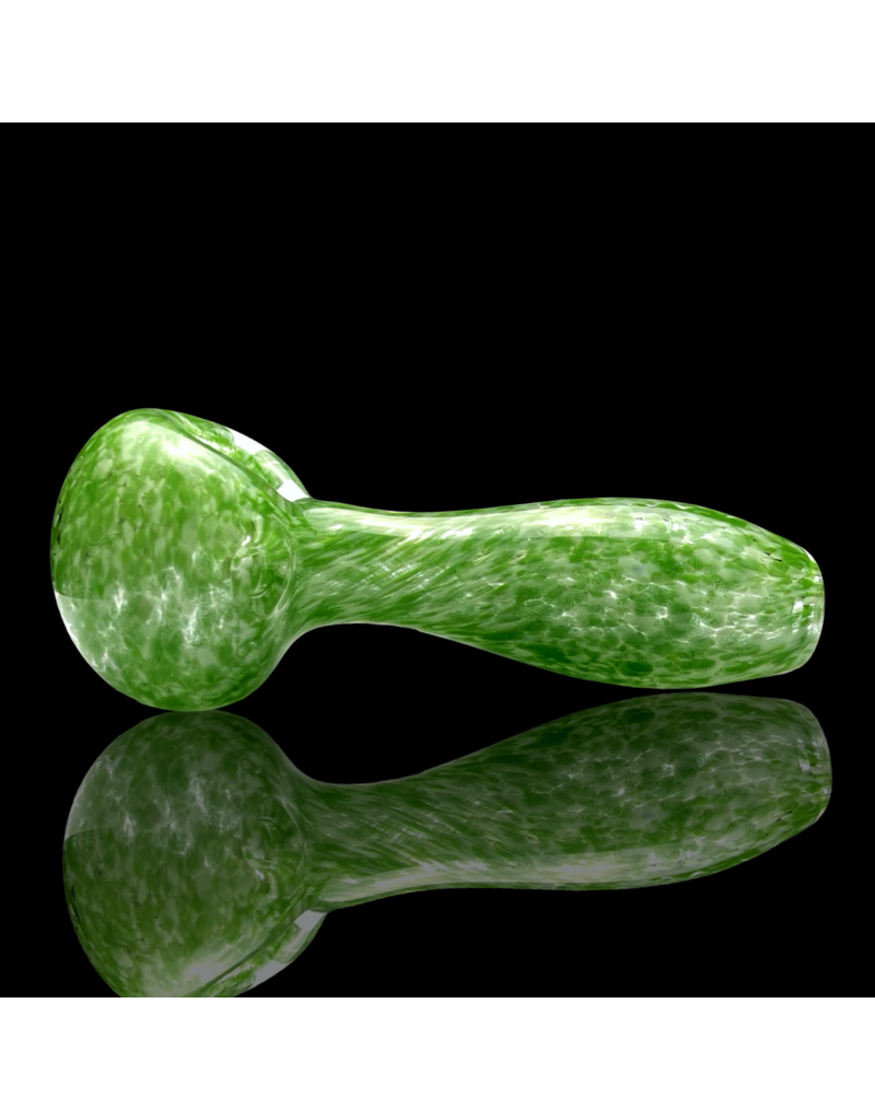 ISO Green & White Frit Pipe Karmic Glassworks