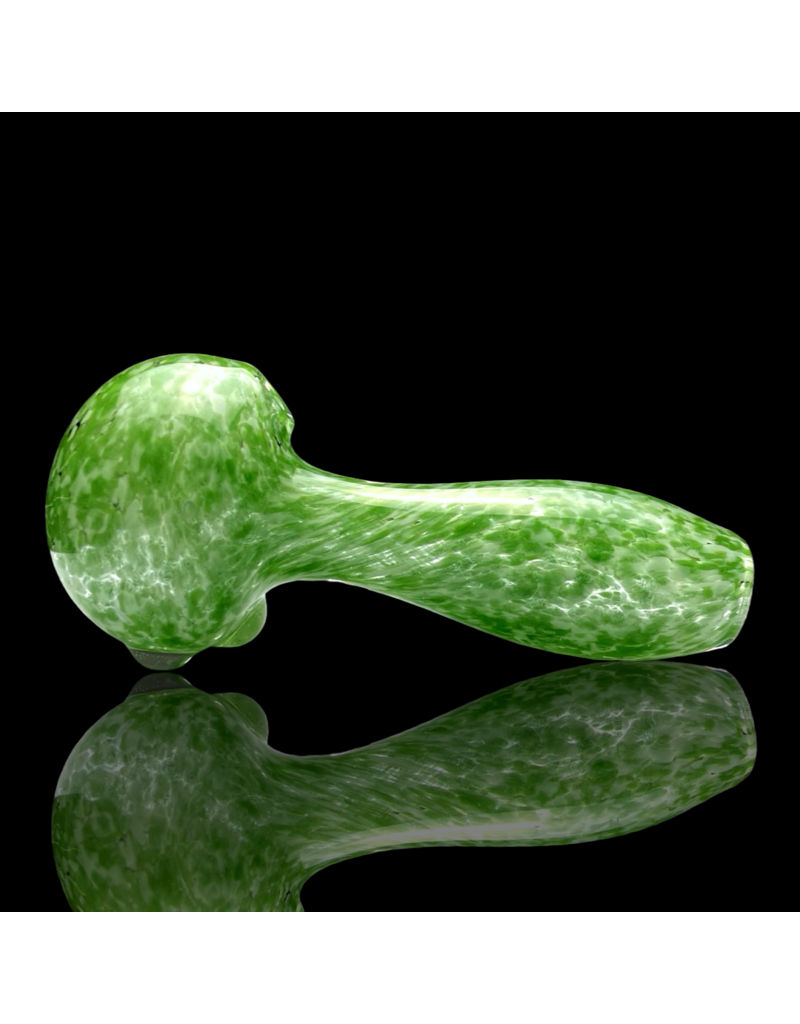 ISO Green & White Frit Pipe Karmic Glassworks