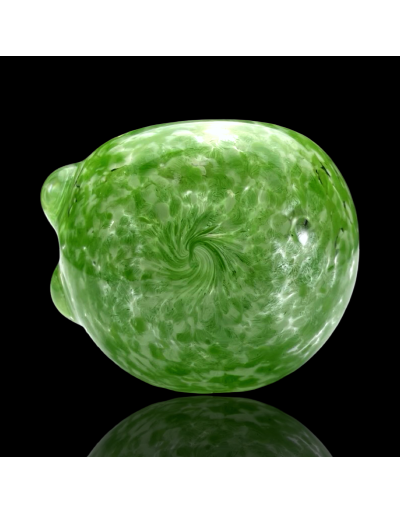 ISO Green & White Frit Pipe Karmic Glassworks