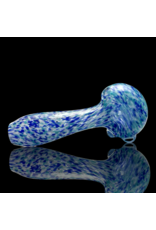 ISO Teal Blue & White Frit Pipe Karmic Glassworks
