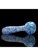 ISO Teal Blue & White Frit Pipe Karmic Glassworks