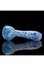 ISO Teal Blue & White Frit Pipe Karmic Glassworks