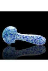 ISO Teal Blue & White Frit Pipe Karmic Glassworks