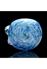 ISO Teal Blue & White Frit Pipe Karmic Glassworks