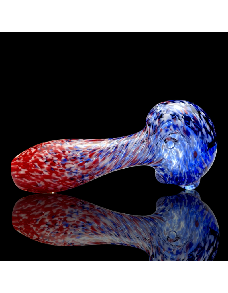 ISO Red White & Blue Frit Pipe Karmic Glassworks