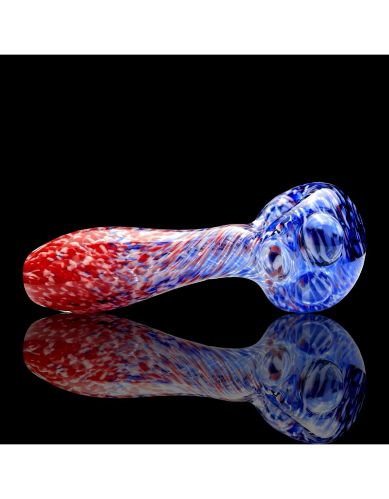 ISO Red White & Blue Frit Pipe Karmic Glassworks