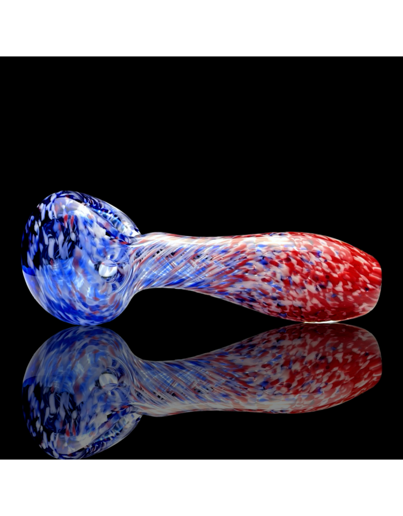 ISO Red White & Blue Frit Pipe Karmic Glassworks