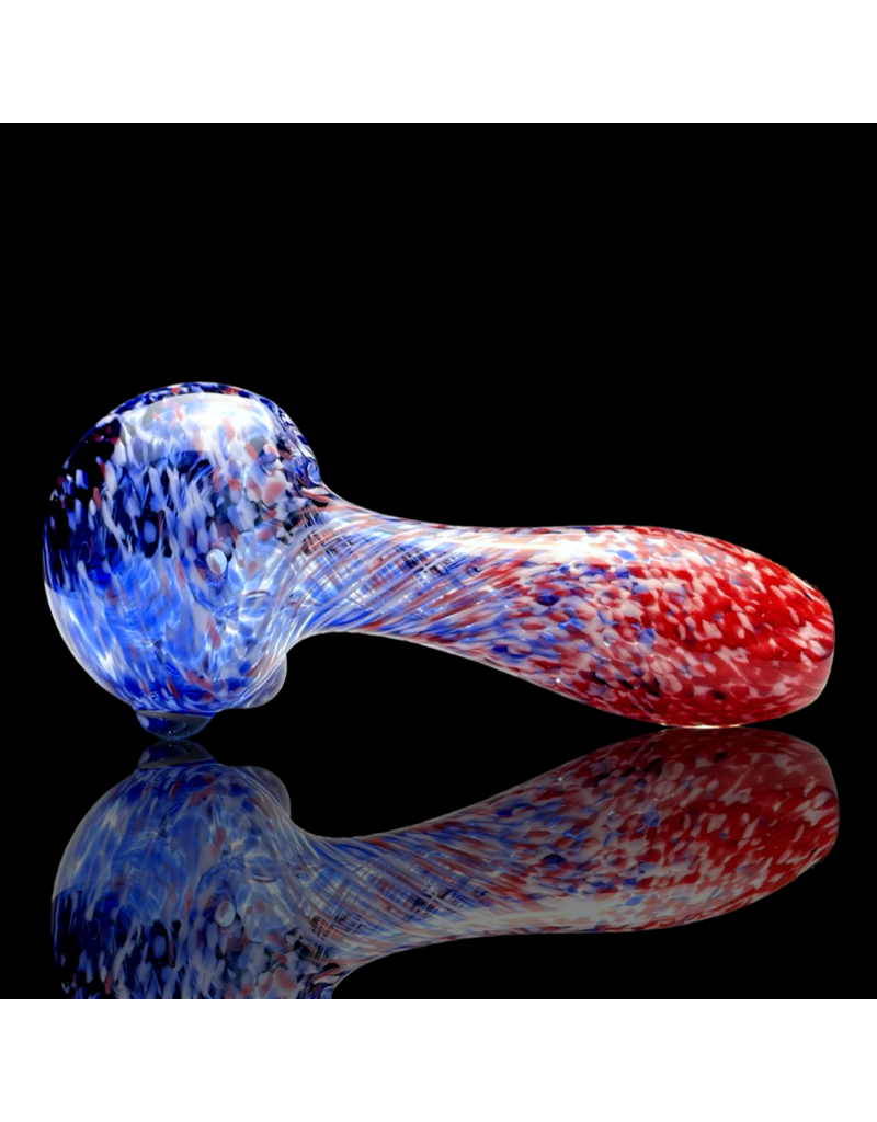 ISO Red White & Blue Frit Pipe Karmic Glassworks