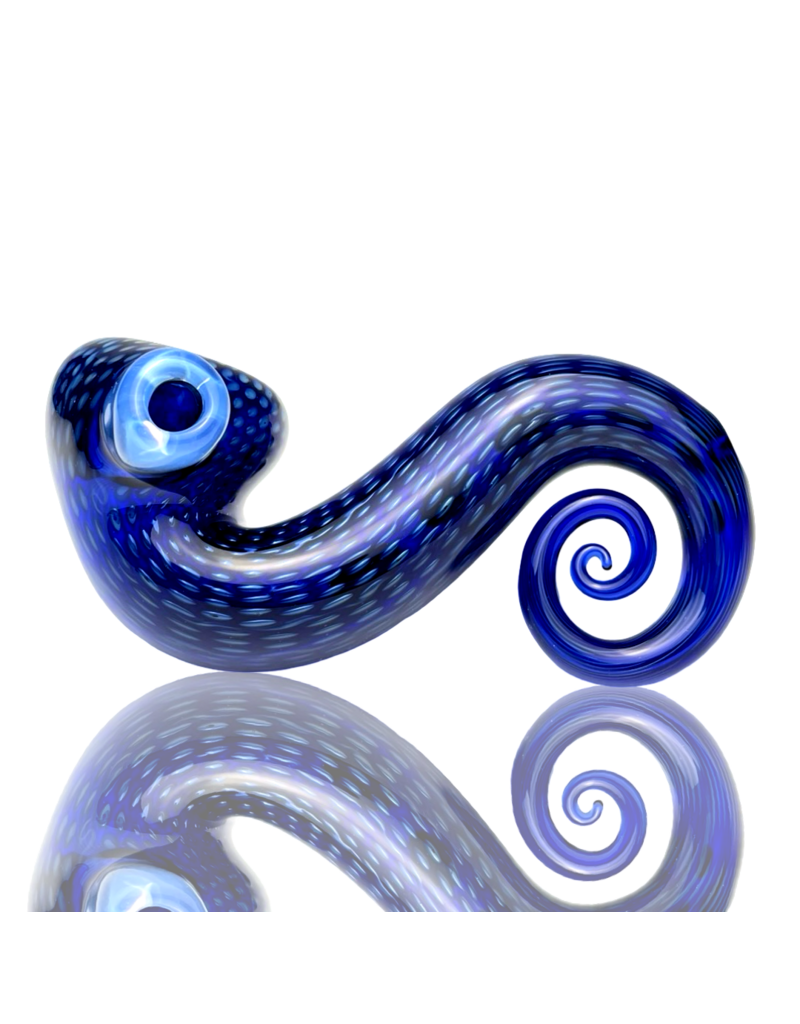 Firekist Glass Blue & Fume Snakeskin Curl Lock w/ Accents Firekist