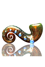 Firekist Glass Amber & Fume Snakeskin Curl Lock w/ Accents Firekist