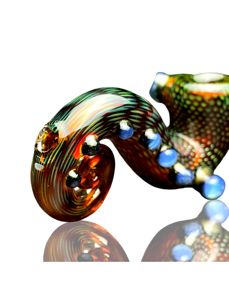 Firekist Glass Amber & Fume Snakeskin Curl Lock w/ Accents Firekist