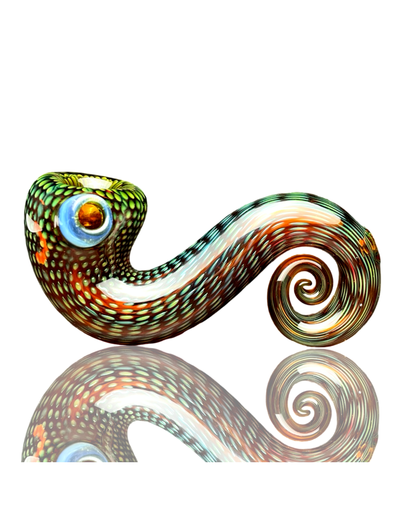 Firekist Glass Amber & Fume Snakeskin Curl Lock w/ Accents Firekist
