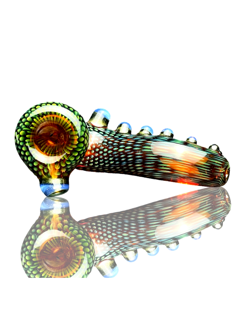 Firekist Glass Amber & Fume Snakeskin Curl Lock w/ Accents Firekist