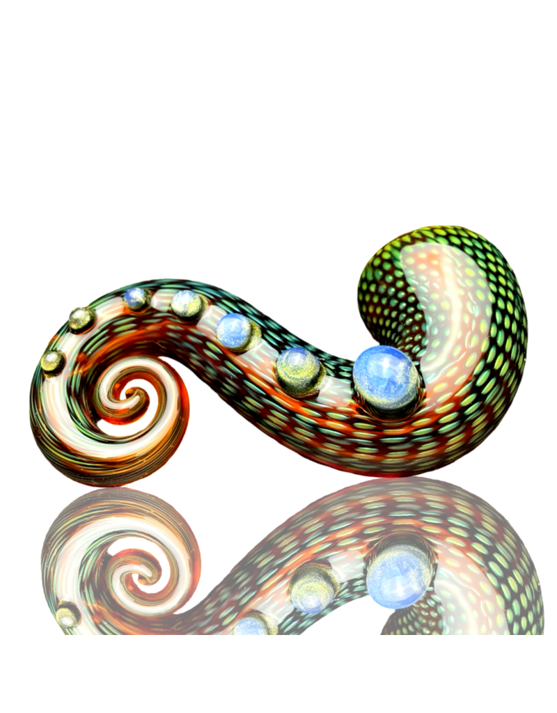 Firekist Glass Amber & Fume Snakeskin Curl Lock w/ Accents Firekist