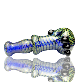 Firekist Glass LG Fume on Cobalt Snakeskin Pipe Firekist