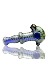 Firekist Glass LG Fume on Cobalt Snakeskin Pipe Firekist