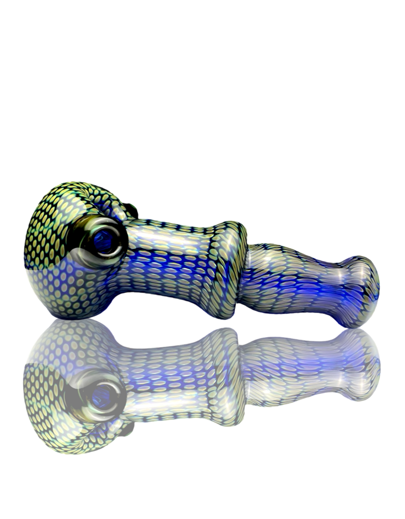 Firekist Glass LG Fume on Cobalt Snakeskin Pipe Firekist