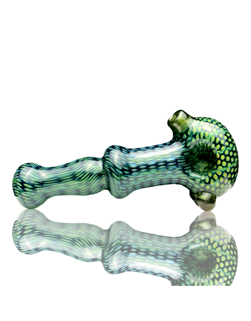 Firekist Glass LG Green & Fume Snakeskin Pipe Firekist