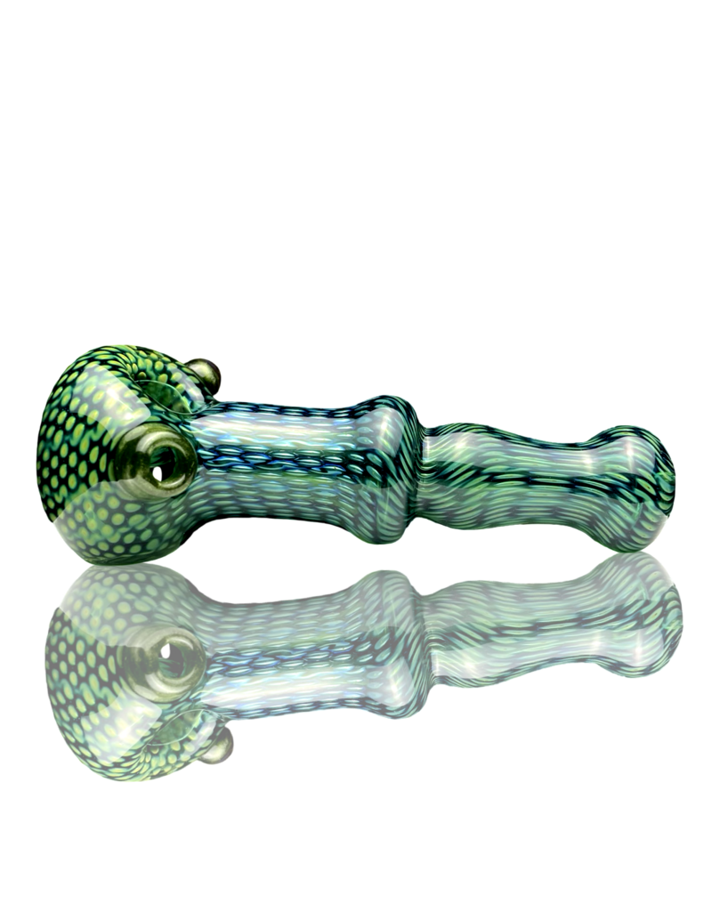 Firekist Glass LG Green & Fume Snakeskin Pipe Firekist