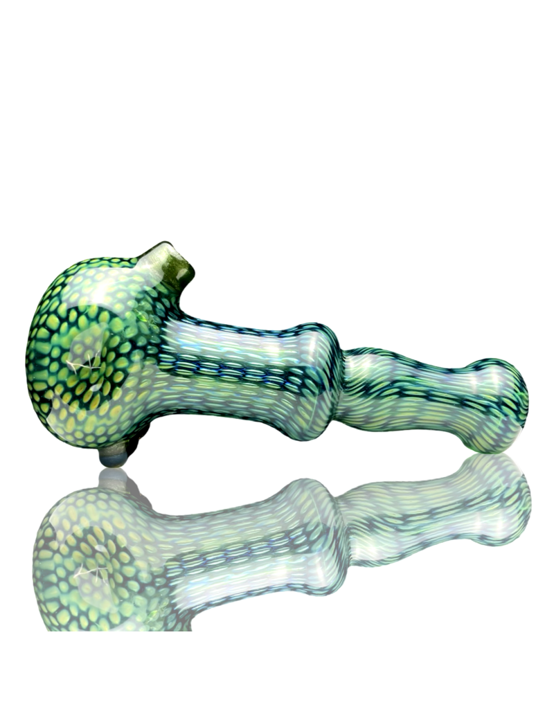 Firekist Glass LG Green & Fume Snakeskin Pipe Firekist
