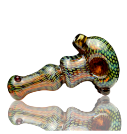 Firekist Glass LG Amber & Fume Snakeskin Pipe Firekist